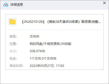 《薇安28天演讲训练营》音频课百度网盘(完整版/带课件)-千域资源库