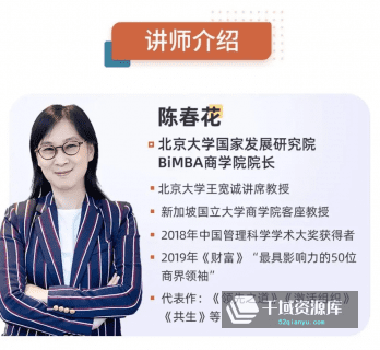 陈春花大全集（7套）《管理常识》《数字化时代的管理训练》《博商-数字化生存与价值重构》等[MP4/MP3/11.42GB]百度网盘-千域资源库