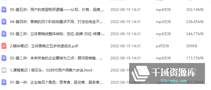 杨石头课程合集（7套）爆款营销法/品牌营销13.77GB-千域资源库