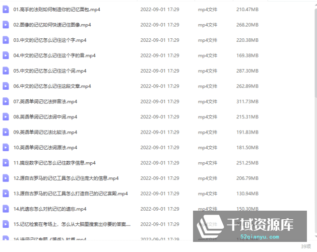 最强大脑王峰实战记忆课程-高效记忆力提升课2套+课程资料[8.08GB/MP4/PDF]-千域资源库