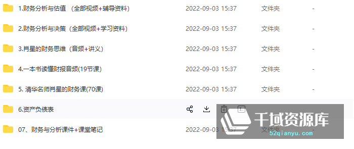 肖星课程合集-《财务分析与估值》《资产负债表》《读懂财报》等课程[24.24GB/MP4/PDF]-千域资源库