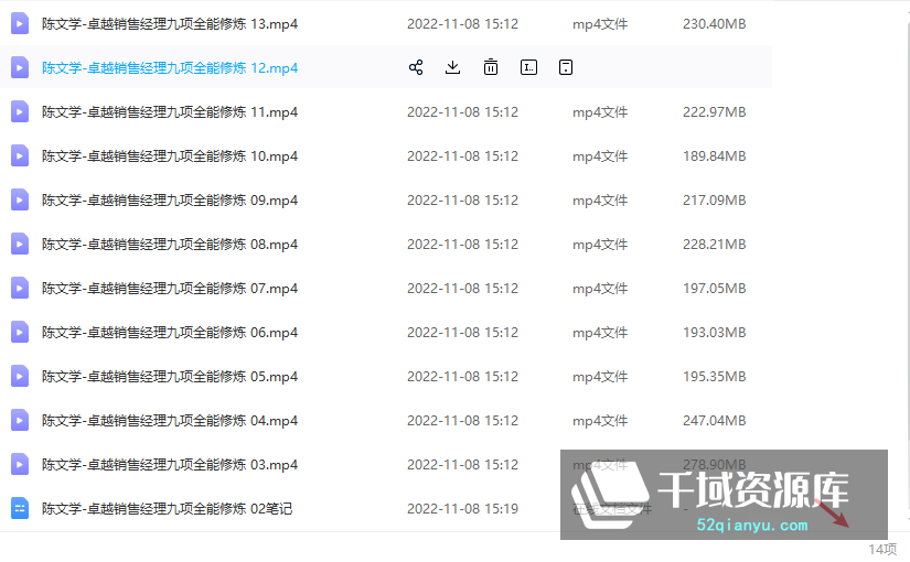 陈文学-卓越销售经理九项全能修炼 13节-千域资源库